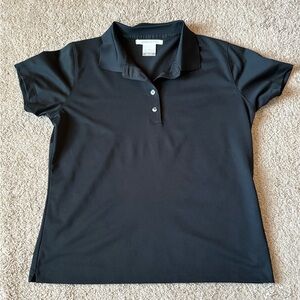 Nike Golf Dri-FIT Black Button Down Short Sleeve Polo Shirt